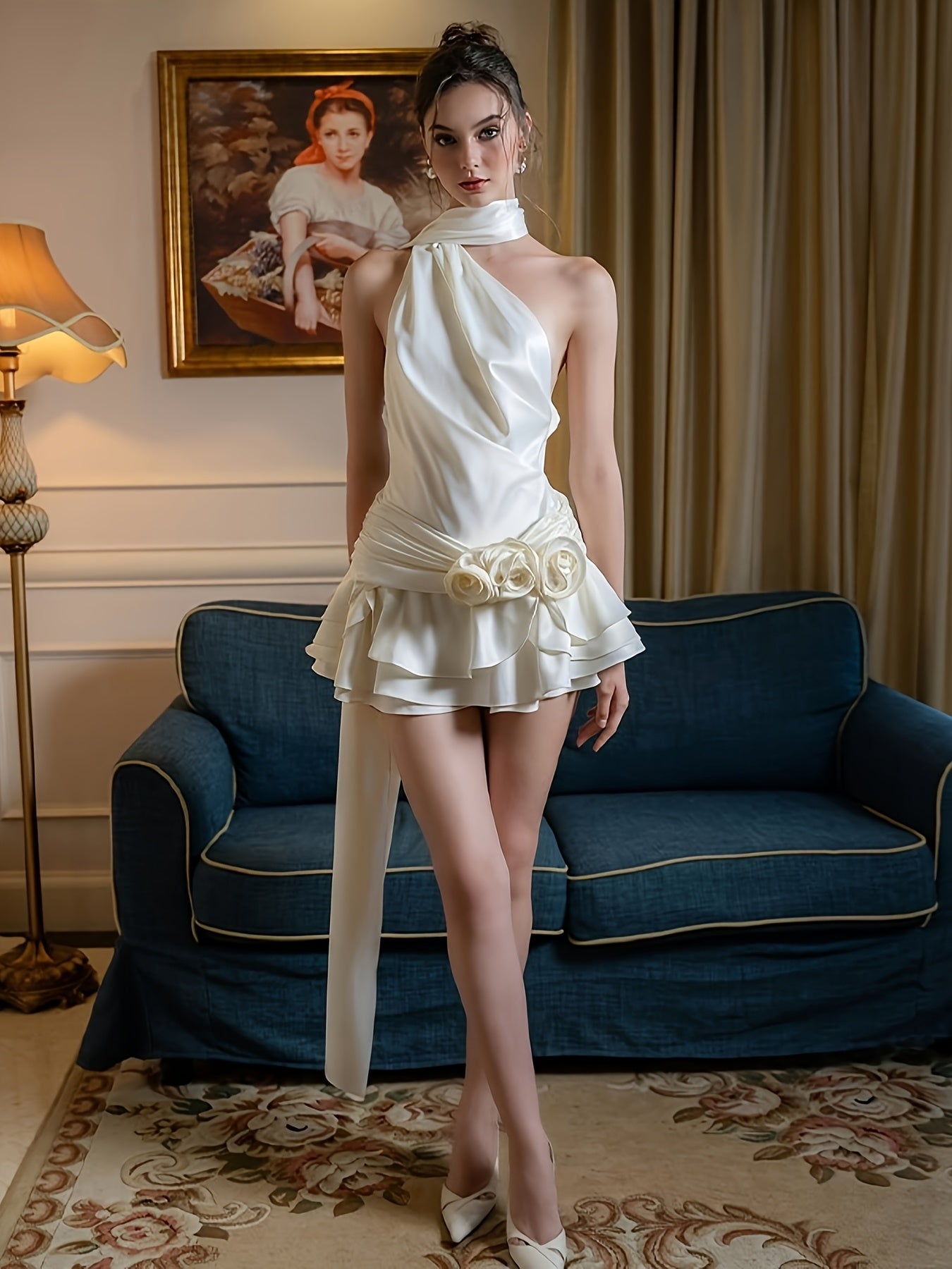 French Glamour Dress Sexy French Glamour Women's Elegant Off-the-Shoulder Party & Formal Dress | Machine Washable Non-See-Through Evening Gown, Fitted Silhouette, Sophisticated Craftsmanship