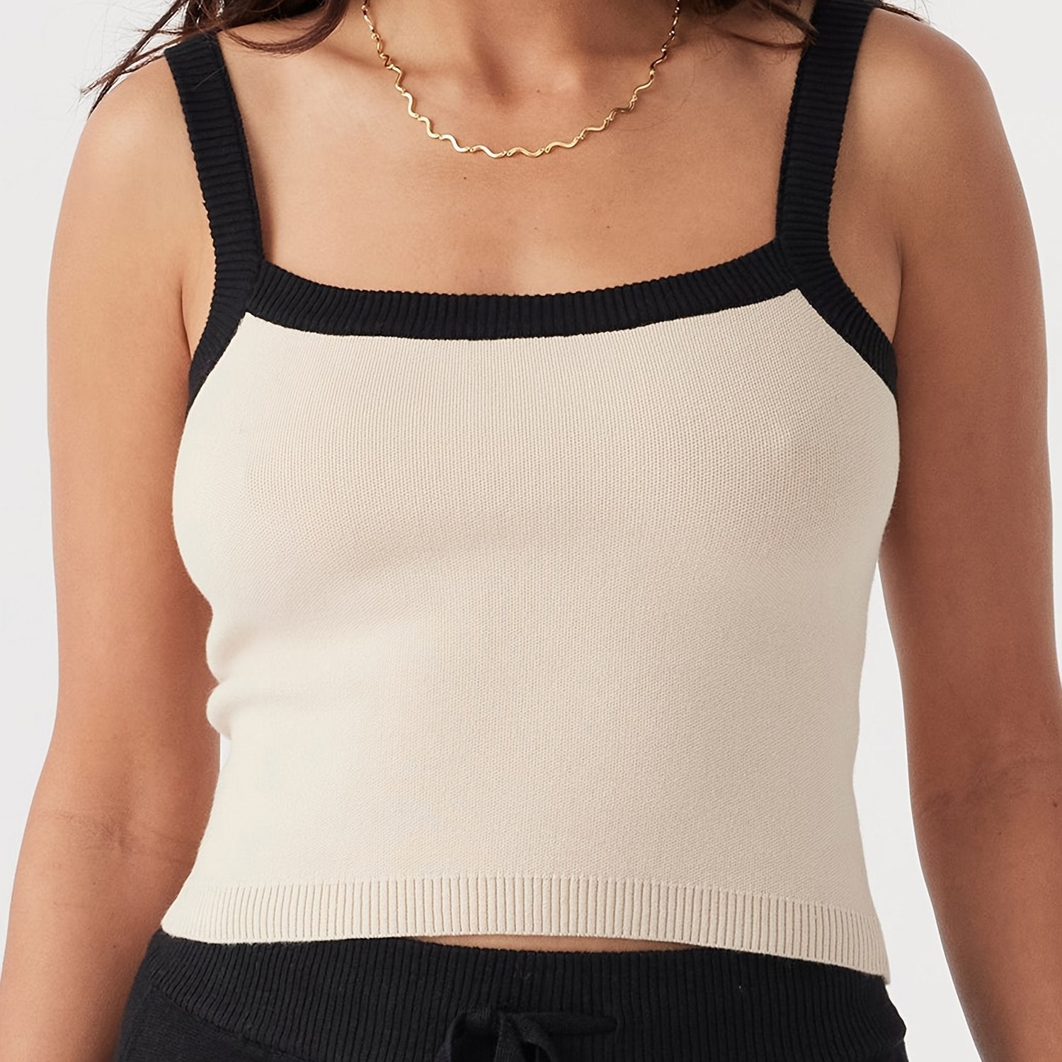 Women Camisoles Contrast Color Sleeveless Backless Tank Tops Summer Vests Tops Streetwear