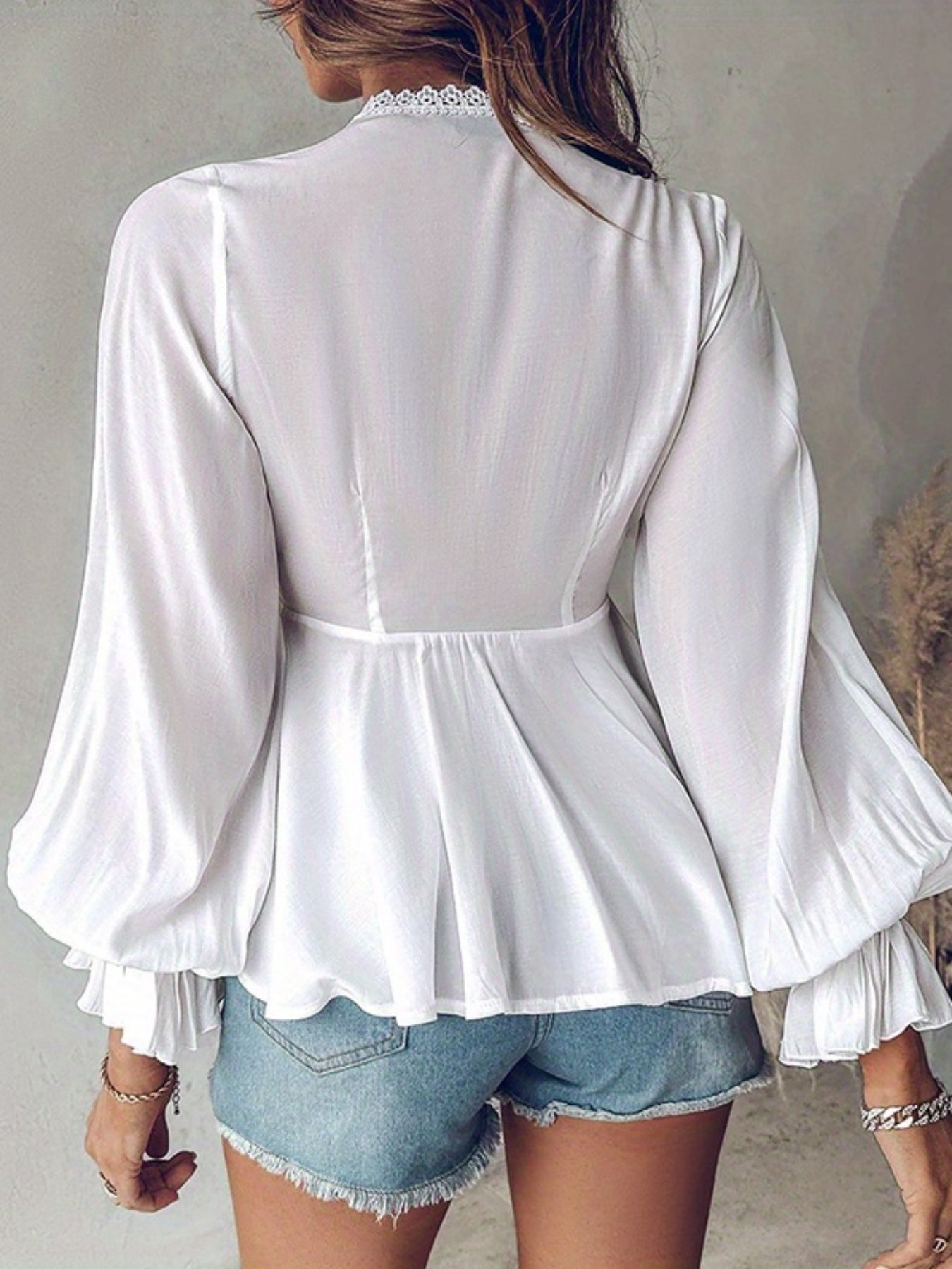 Women Blouse, Elegant Long Sleeve Tie-up Butterfly Patchwork Shirt Fall Tops Streetwear for Casual Daily