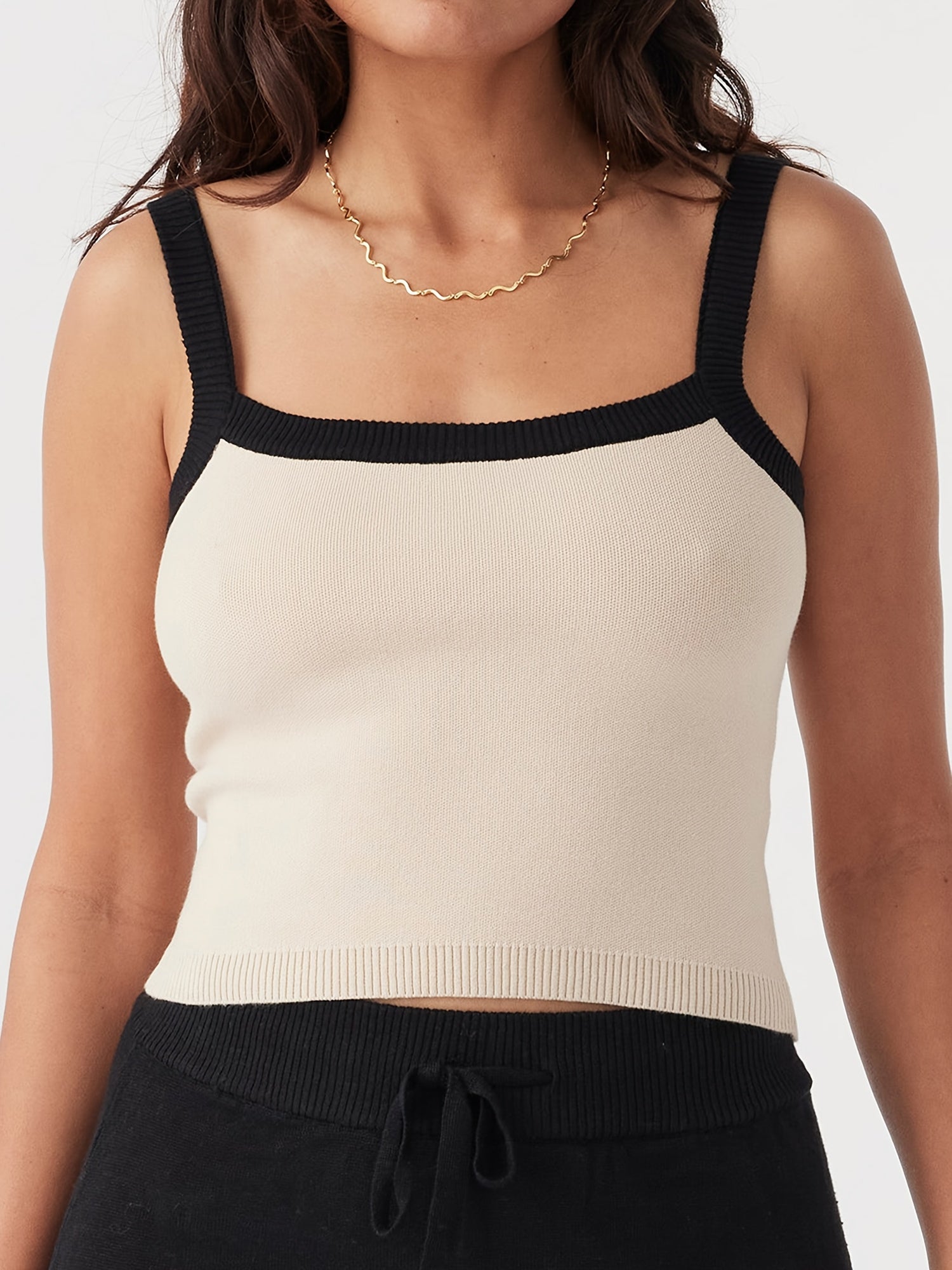 Women Camisoles Contrast Color Sleeveless Backless Tank Tops Summer Vests Tops Streetwear