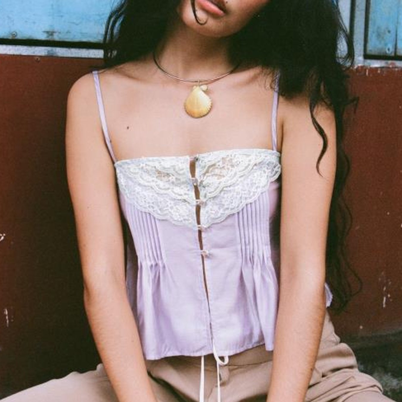 Women Camisoles Lace Patchwork Buttons Front Casual Tank Tops Summer Fashion Sleeveless Tops Streetwear