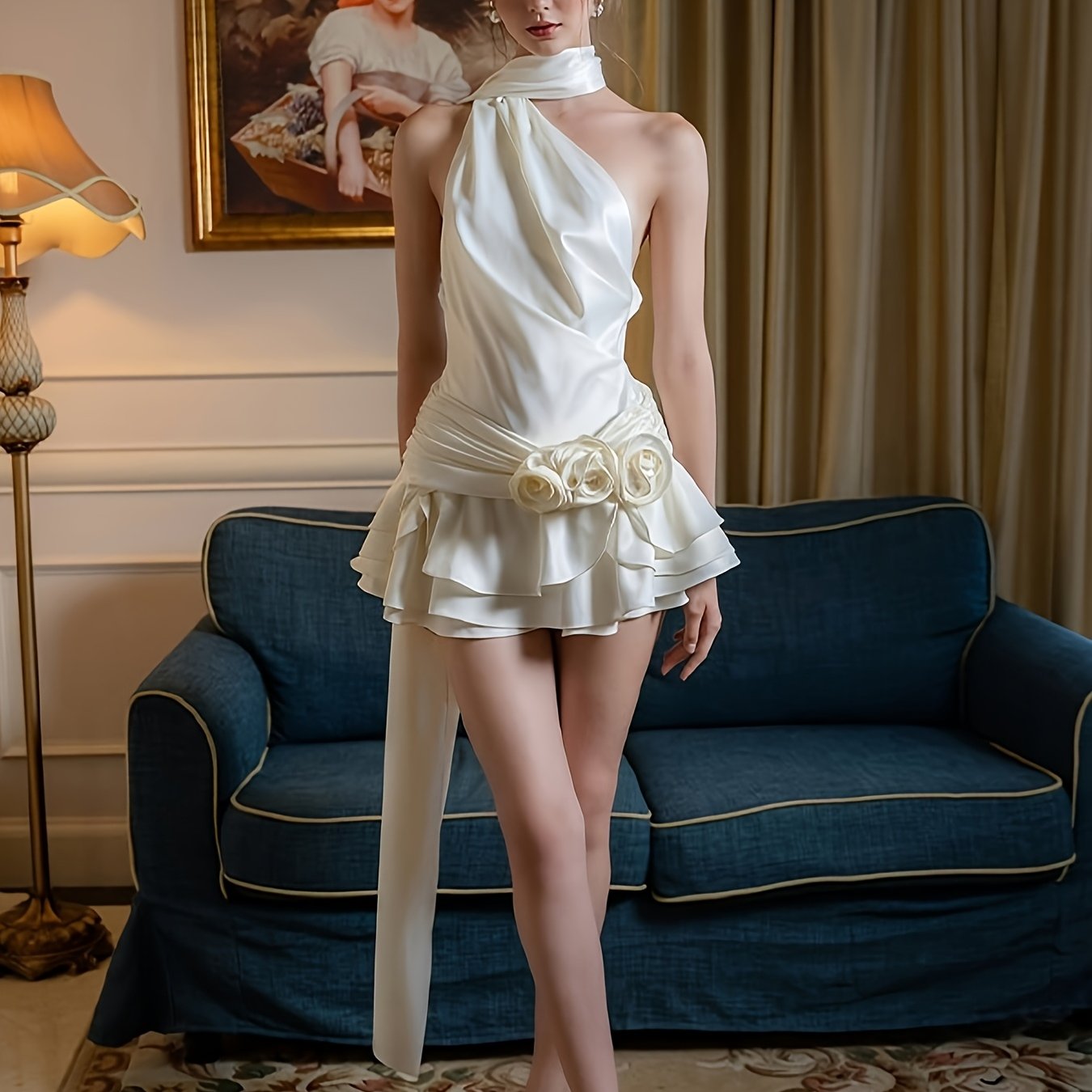 French Glamour Dress Sexy French Glamour Women's Elegant Off-the-Shoulder Party & Formal Dress | Machine Washable Non-See-Through Evening Gown, Fitted Silhouette, Sophisticated Craftsmanship